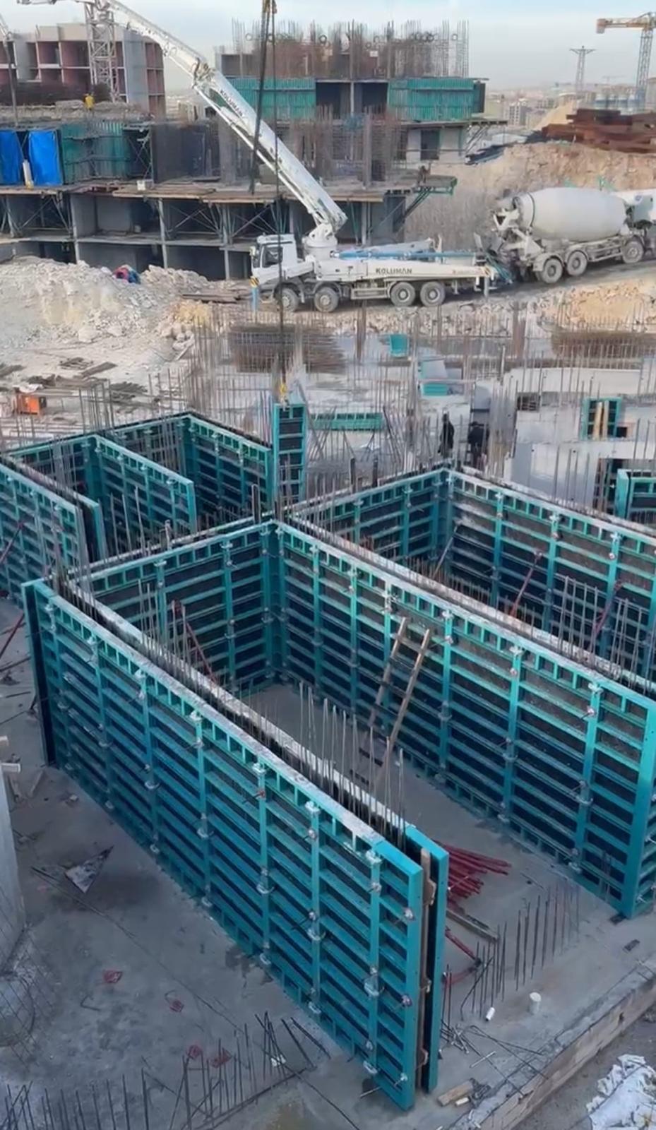 Taşkent Şantiyesi Mobil Beton Pompası ve Perde Beton Döküm Aşaması